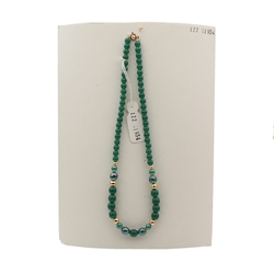 Vintage Czech necklace chrysoprase opaline lustre green glass beads