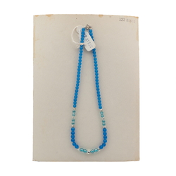 Vintage Czech necklace opaline lustre blue glass beads