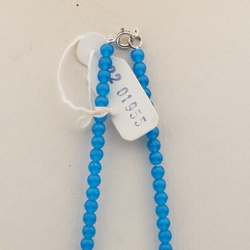 Vintage Czech necklace opaline lustre blue glass beads