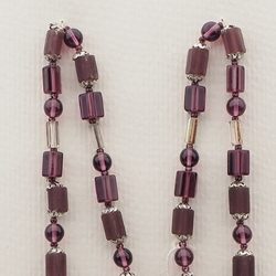 Vintage Czech necklace purple gold vitrail clear glass beads