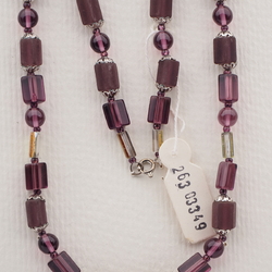 Vintage Czech necklace purple gold vitrail clear glass beads