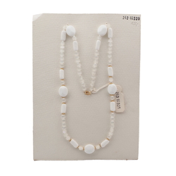 Vintage Czech necklace frost satin atlas white glass beads