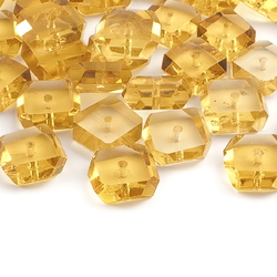 Lot (36) Czech rare antique hand faceted octagon rondelle topaz glass beads 11-13mm