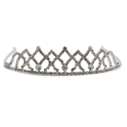 Czech glass rhinestone silver tone tiara crown ball pageant wedding graduation