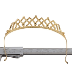 Czech glass rhinestone tiara crown ball pageant wedding graduation gold tone