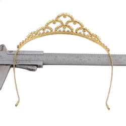 Czech glass rhinestone crown tiara pageant wedding graduation ball gold tone