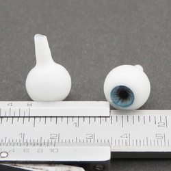 Pair Lauscha vintage blown glass blue eyes 14mm doll reborn