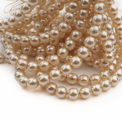 Hank (720) Czech vintage pearl round glass beads 7mm