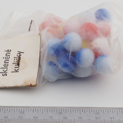 Bag (30) Czech vintage swirl marble glass marbles 13mm
