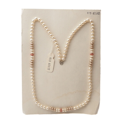 Vintage Czech necklace pearl round rondelle glass beads