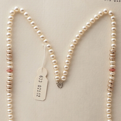 Vintage Czech necklace pearl round rondelle glass beads