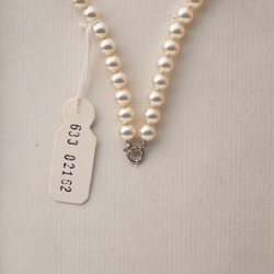 Vintage Czech necklace pearl round rondelle glass beads