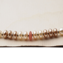Vintage Czech necklace pearl round rondelle glass beads