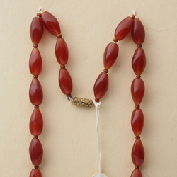 Vintage Czech necklace carnelian red opaline glass beads