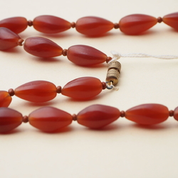 Vintage Czech necklace carnelian red opaline glass beads