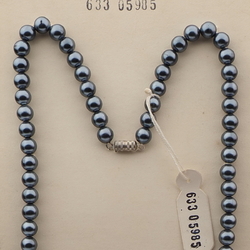 Vintage Czech necklace pearl metallic clear rondelle glass beads