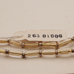 Vintage Czech 2 strand necklace gold lined clear pentagon bugle glass beads 