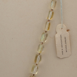 Vintage Czech necklace gradual gold lustre pentagon bugle glass beads