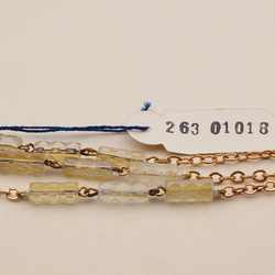 Vintage Czech 3 strand chain necklace gold lustre pentagon bugle glass beads 