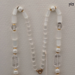 Vintage Czech necklace frost satin atlas clear pearl glass beads 