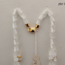 Vintage Czech 3 strand necklace frost satin atlas bicolor glass beads