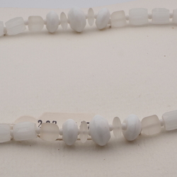 Vintage Czech necklace frost satin atlas white glass beads