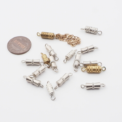 Lot (16) Vintage 1 strand metal screw barrel clasps