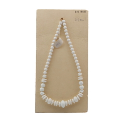 Vintage Czech necklace white round rondelle glass beads