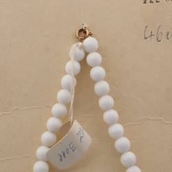 Vintage Czech necklace white round rondelle glass beads