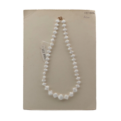 Vintage Czech necklace white twist nugget glass beads