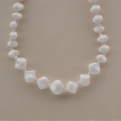 Vintage Czech necklace white twist nugget glass beads