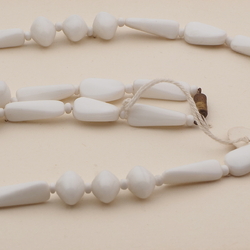 Vintage Czech necklace white triangle oval rondelle glass beads