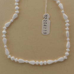 Vintage Czech necklace white triangle nugget rondelle glass beads