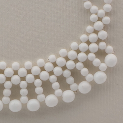 Vintage Czech 2 strand fringe necklace white round glass beads 
