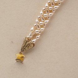 Vintage Czech bracelet pearl teardrop glass beads 7.5"