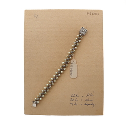 Vintage Czech bracelet pearl round glass beads 7.5"