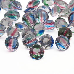 Lot (83) vintage Czech rainbow glass rhinestones 