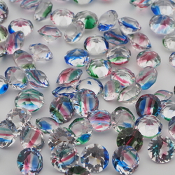 Lot (83) vintage Czech rainbow glass rhinestones 