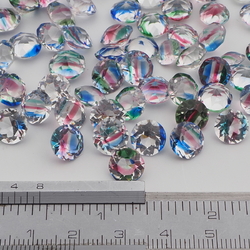 Lot (83) vintage Czech rainbow glass rhinestones 