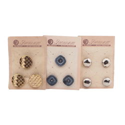 Cards (10) Czech Vintage metallic glass buttons