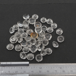 Lot (40) Vintage Czech crystal clear dimi doll glass buttons