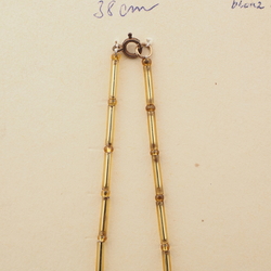 Vintage Czech necklace frost pink gold lined topaz glass beads