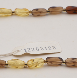 Vintage Czech necklace yellow topaz oval twist glass beads 