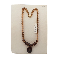 Vintage Czech necklace topaz aventurine gold swirl lampwork glass beads