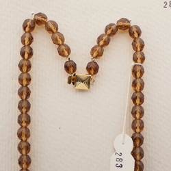 Vintage Czech necklace topaz aventurine gold swirl lampwork glass beads