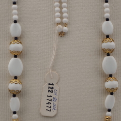 Vintage Czech necklace element glasses holder  white glass beads 