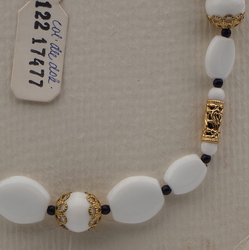 Vintage Czech necklace element glasses holder  white glass beads 