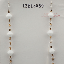 Vintage Czech necklace element glasses holder white clear glass beads 