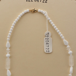 Vintage Czech necklace white frost flower glass beads 