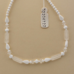 Vintage Czech necklace white frost flower glass beads 